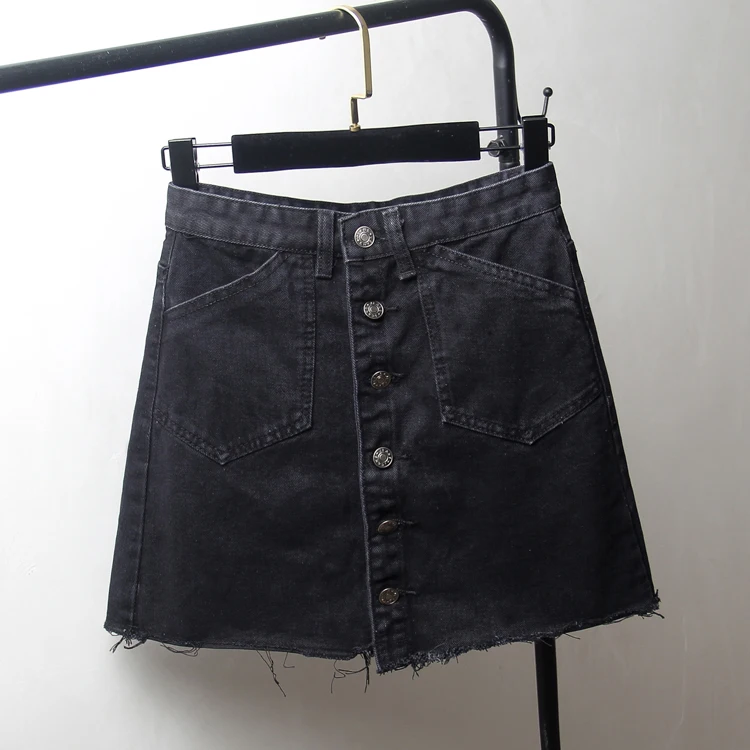 Осенне-зимняя новая женская модная джинсовая юбка большого размера двубортная