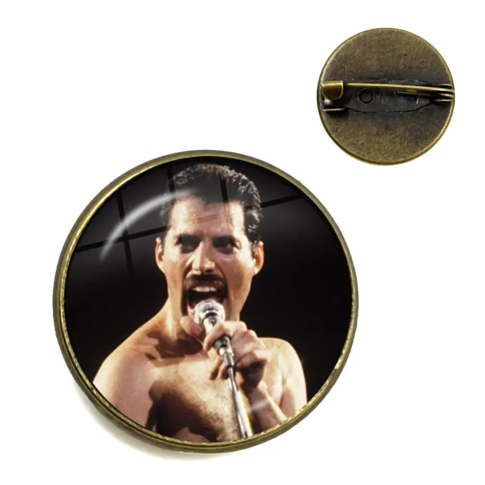 Freddie Mercury значок на воротник 20 мм стеклянный кабошон милая бижутерия броши для