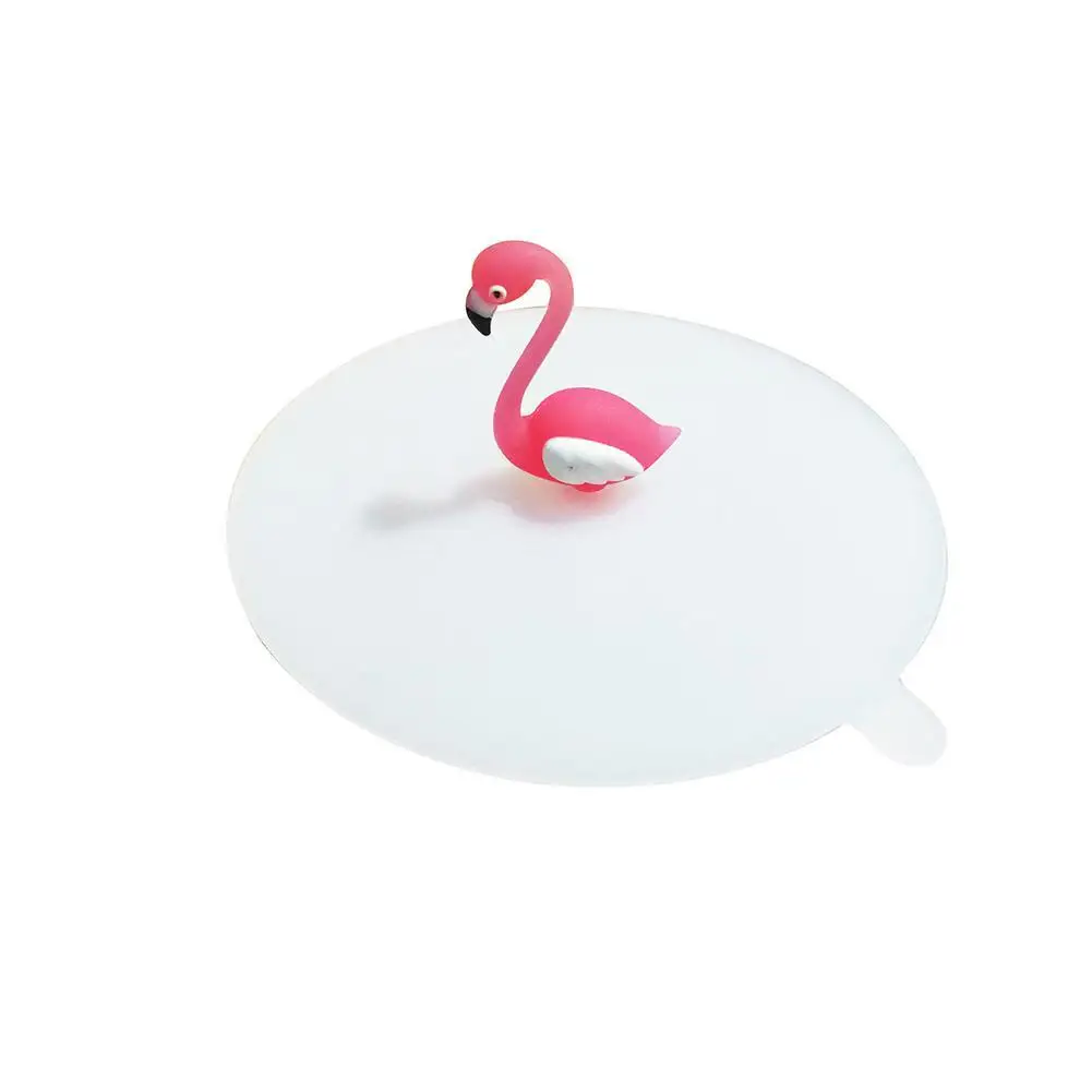 

Creative Flamingo Anti-Dust Reusable Silicone Coffee Mug Glass Cup Lid Cover Cap
