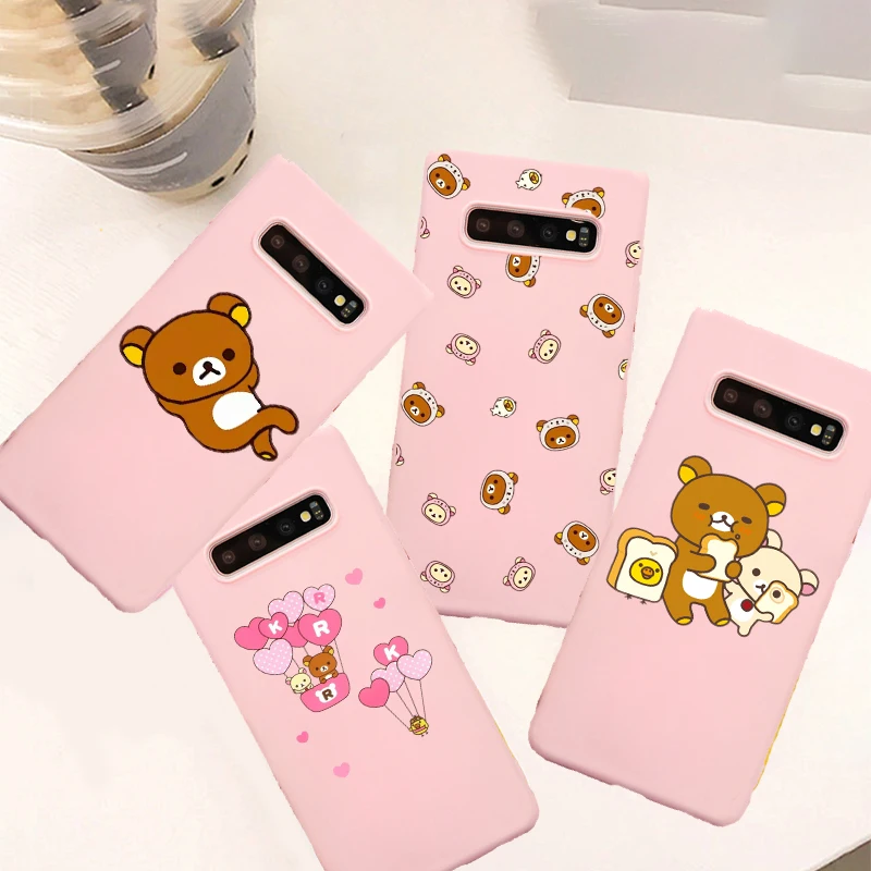 Милый модный чехол Rilakkuma для телефона Samsung Galaxy s20 Ultra s8 s9 s10 plus A50 A10 A20 A30 A70 A60 A51