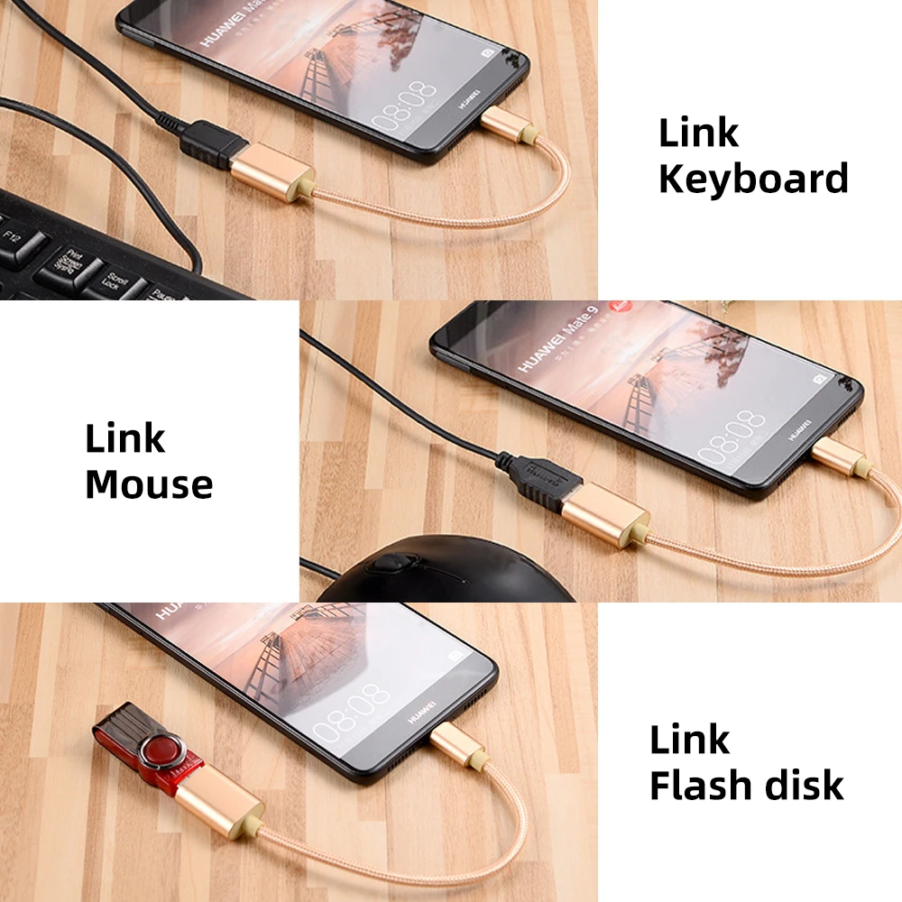 Кабель-адаптер FONKEN type C-USB OTG для samsung Galaxy Note 9 Xiaomi 8 huawei Mate20 MacBook mouse Gamepad Tablet PC USB OTG