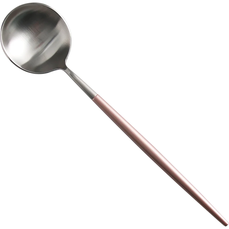 Европейский простой розовый серебряный нож из нержавеющей стали и вилка три