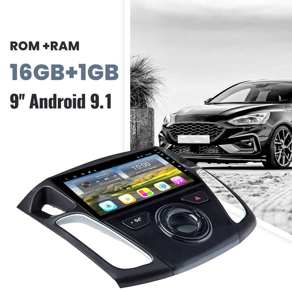 

Автомагнитола на Android 9,1 с GPS-навигацией и mp3-плеером, головное устройство для Ford Focus