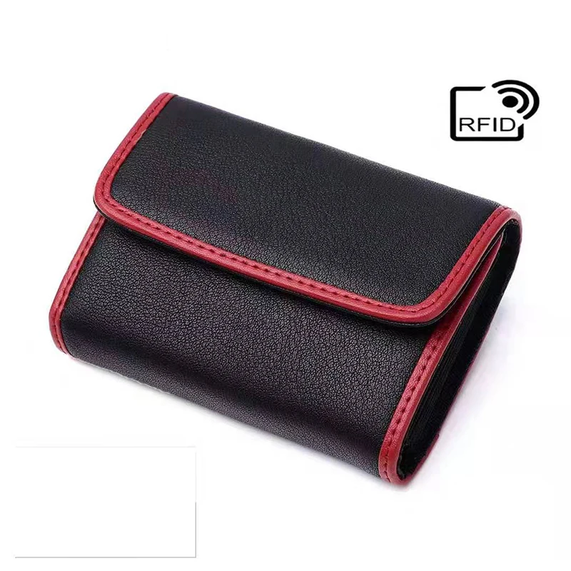 

Women's walle anti-demagnetization anti-theft brush anti-magnetic multi-card slot large-capacity ID leather card case