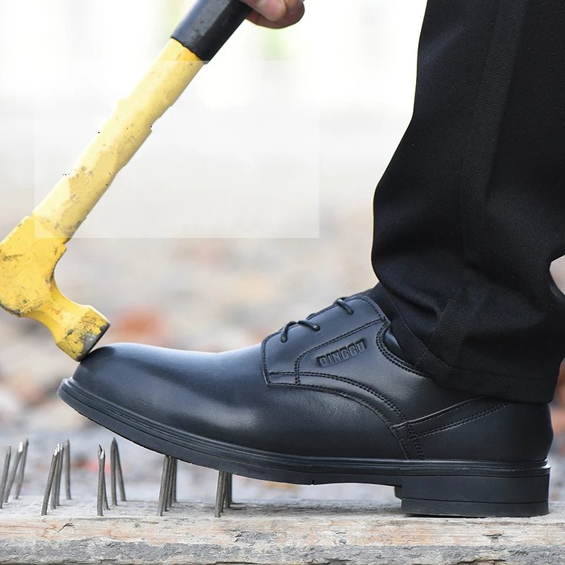 Мужская повседневная обувь в британском стиле со стальным носком Рабочая Легкие