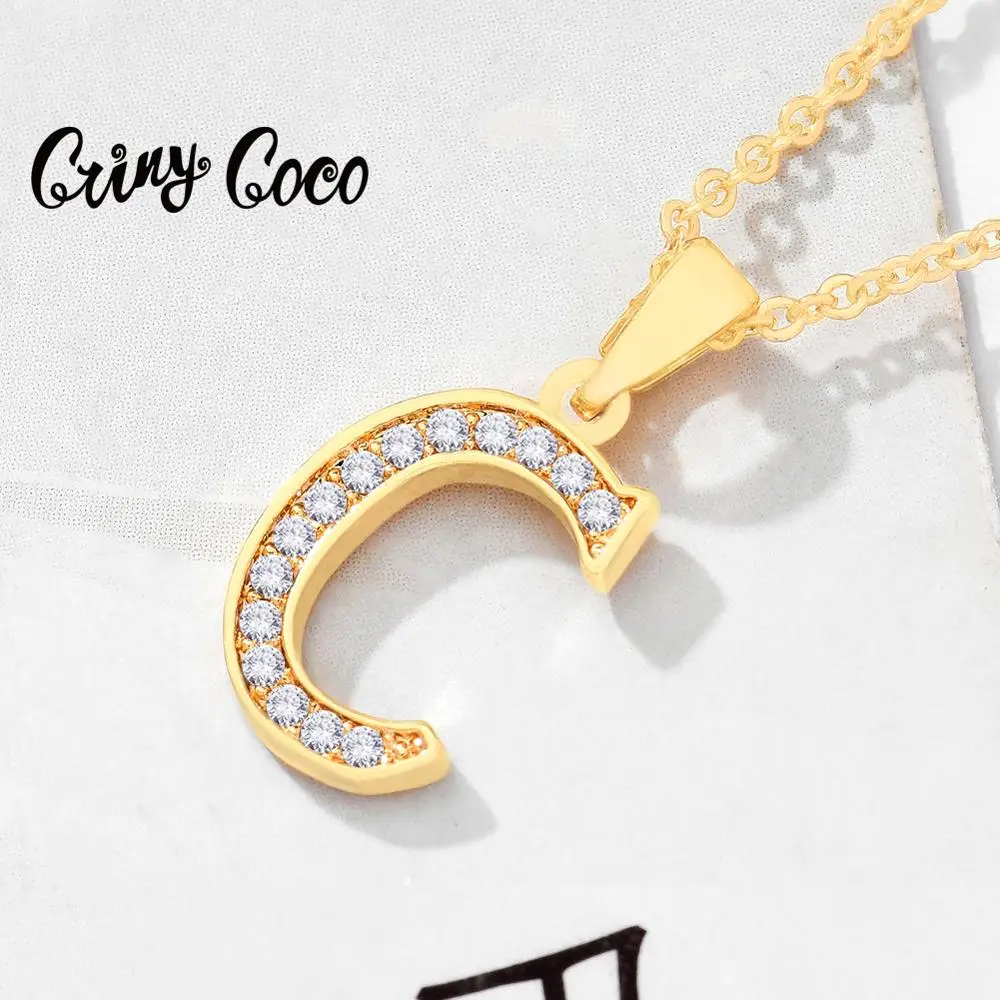 Позолоченные летние буквы C кулон и ожерелья Высокое качество CZ цепь ожерелье
