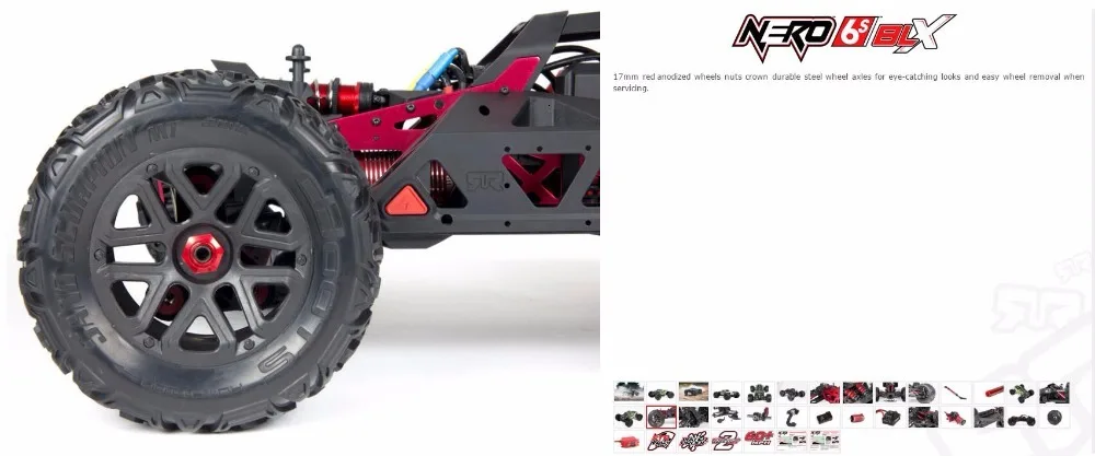 Arrma Nero 6s бесщеточный водонепроницаемый blx 1/8 RTR scale 150A ESC 4wd monster truck-без дифференциального замка версия
