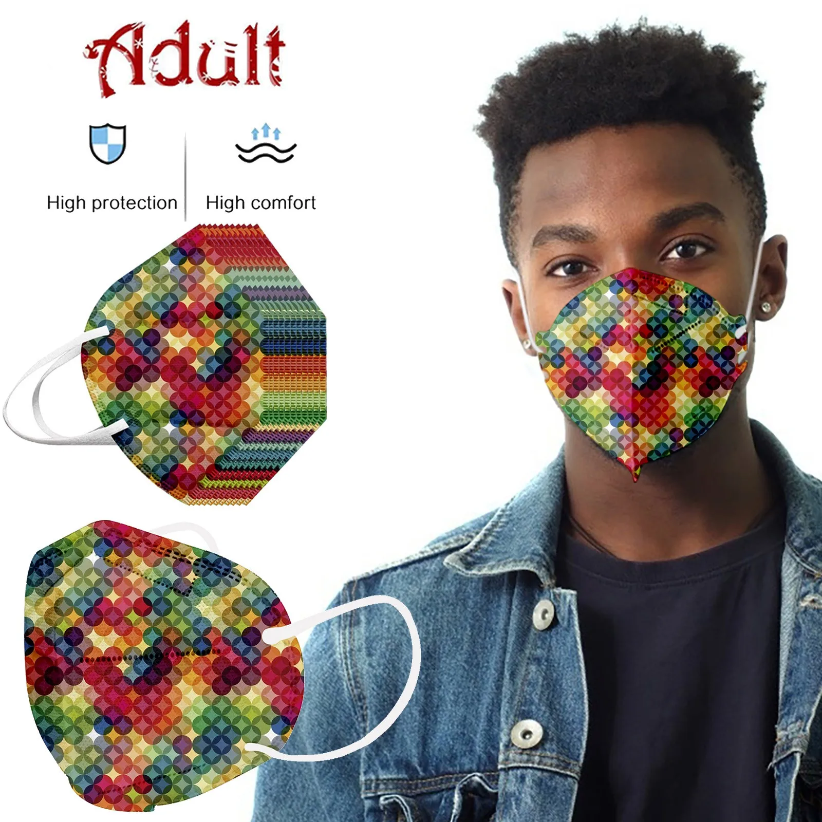 

10PC 5-Layer High-Density Disposable Masks Dust-Proof With Elastic Earloop Non Woven Meltblown Cloth Masks Elastic Ear Loop