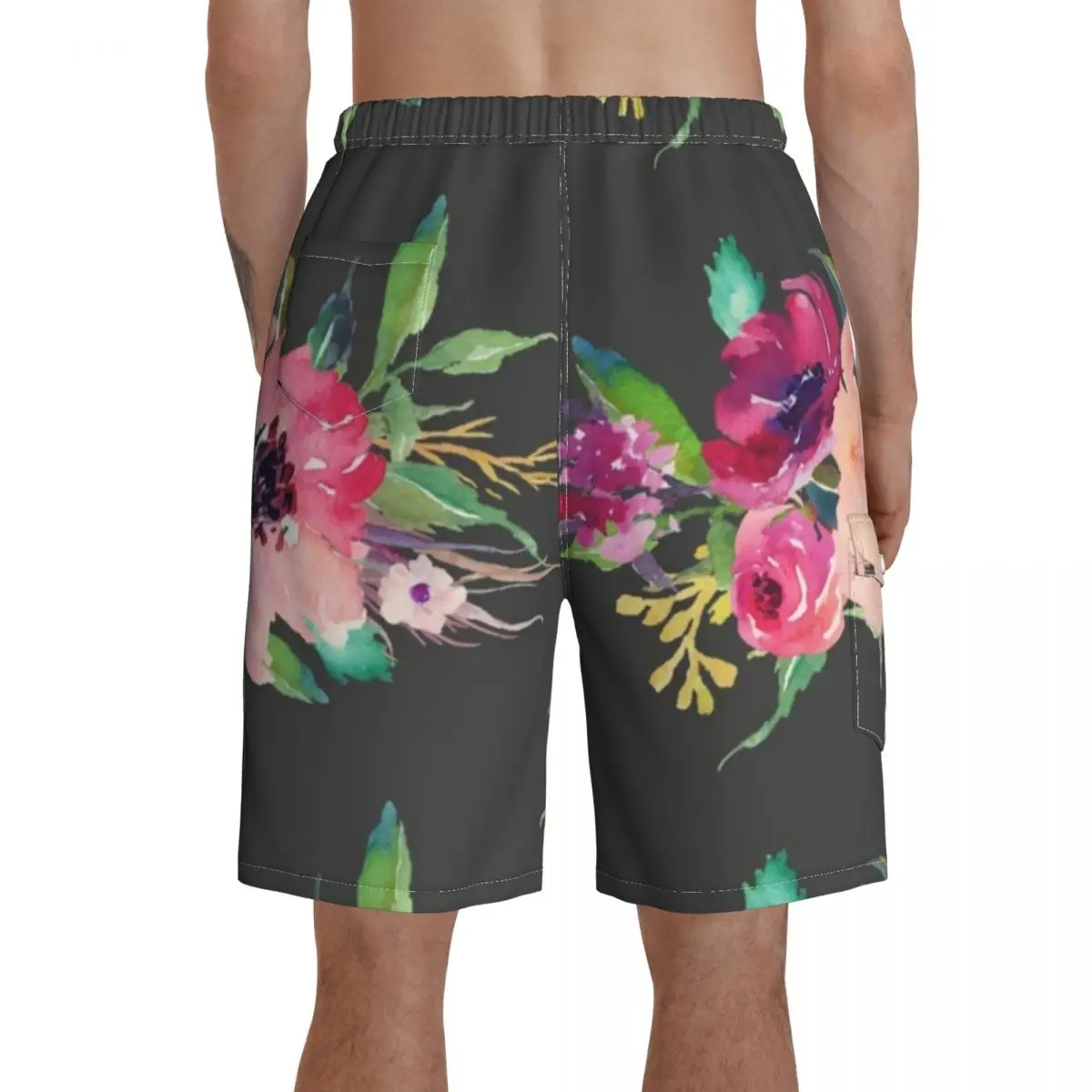 

Floral Board Shorts Beach Swimming Trunks Polyester Funny Men Swim Trunks