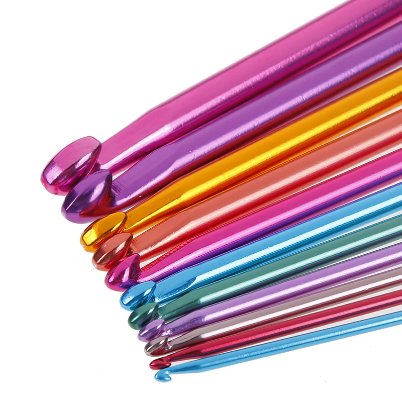 11 шт./компл. набор крючков для вязания крючком разные цвета Tunisian Afghan алюминиевые