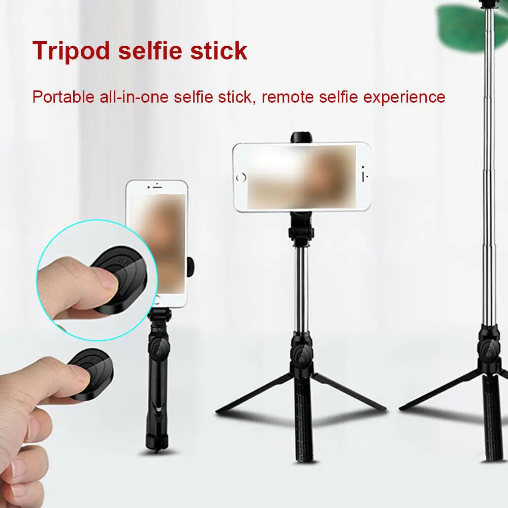 

Bluetooth Selfie Stick Wireless Remote Control with Tripod Mirror Portable for Phone Selfie Group Photo Live Stream Take Video