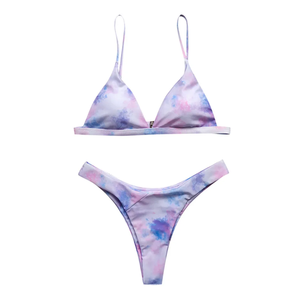

women's swimwear 2021 new Push Up Bikini Sets Tie-Dye Leopard Print Two Piece Swimsuit Biquini Bathing Suit Women Low-cut Ladies
