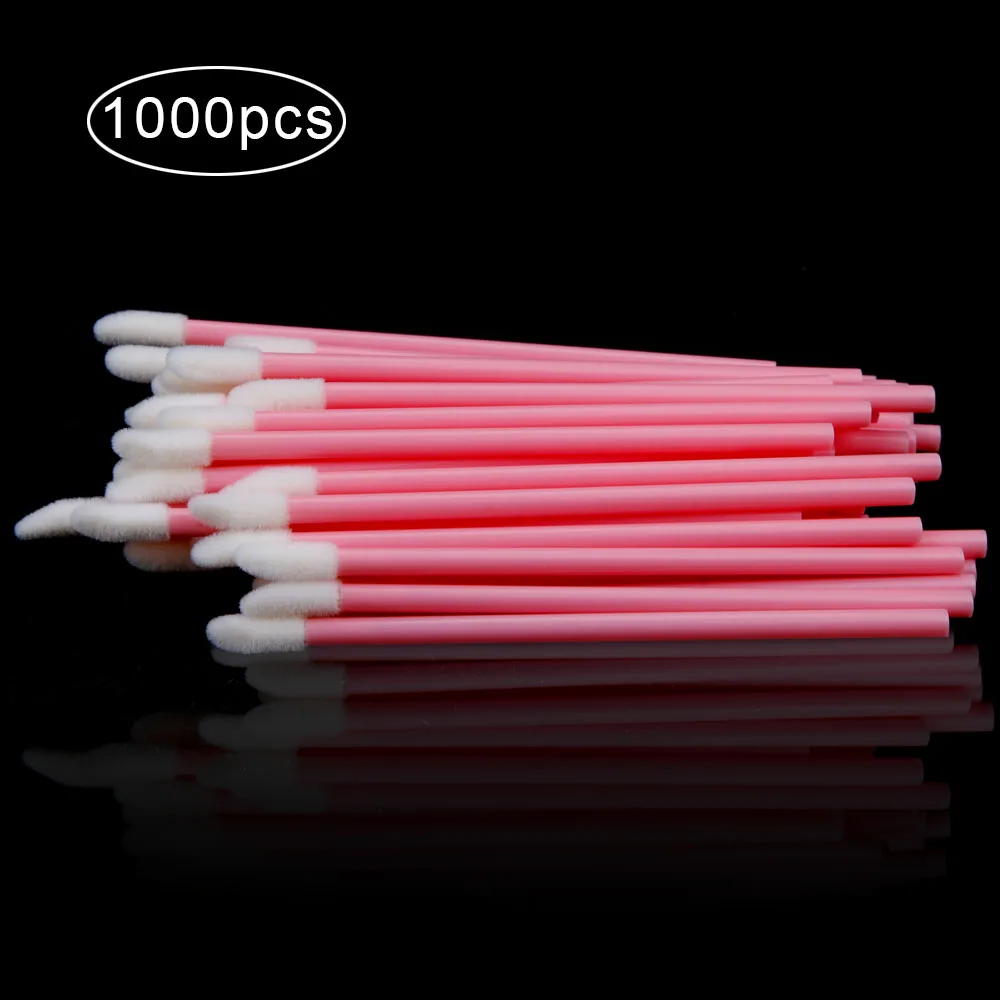1000pcs pink 500/1000 шт./компл. одноразовая кисть для губной помады палочка-аппликатор для блеска для макияжа, инструменты, кисти для макияжа для ресниц и бровей аксессуары - Цвет: 1000pcs pink