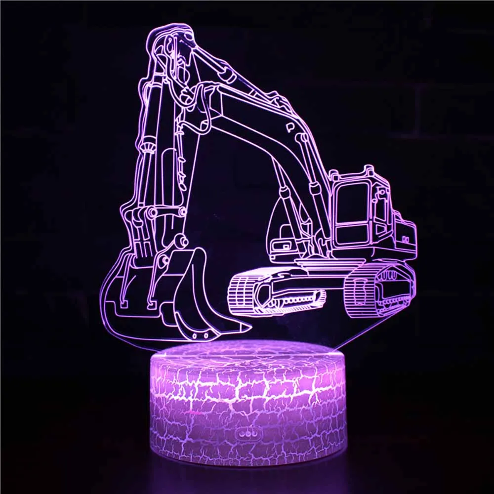 

3D Illusion Night Lights Cartoon Car Series with Remote Controler USB Battery Train for Children