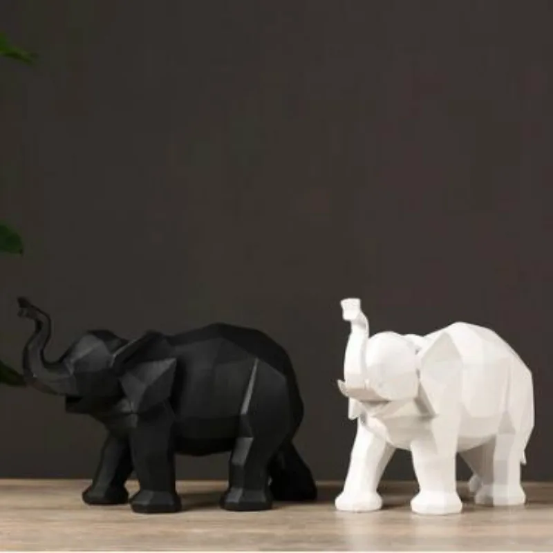 Геометрическая статуя слона из смолы украшение для дома и офиса аксессуары