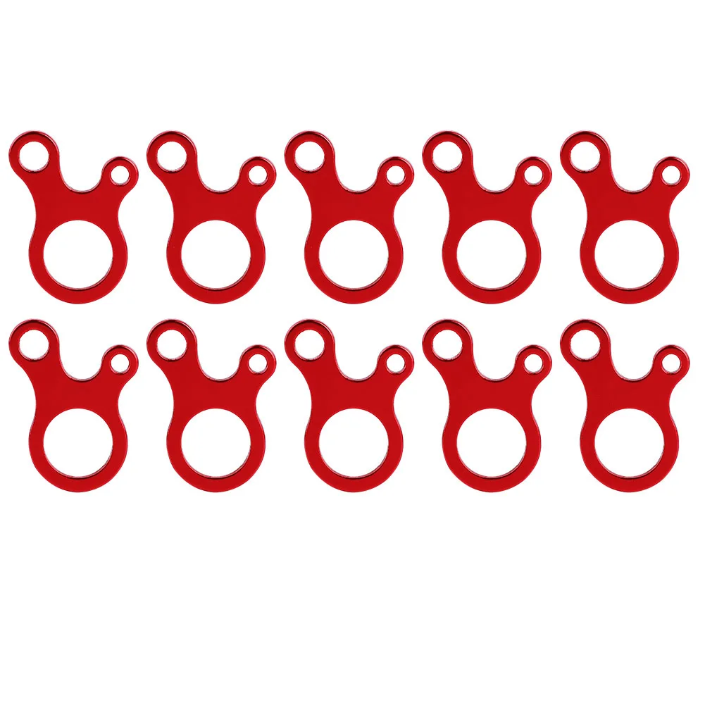 

10Pcs 3-Hole Quick Knot Tent Cord Runner Fastener Wind Rope Buckle(Red)