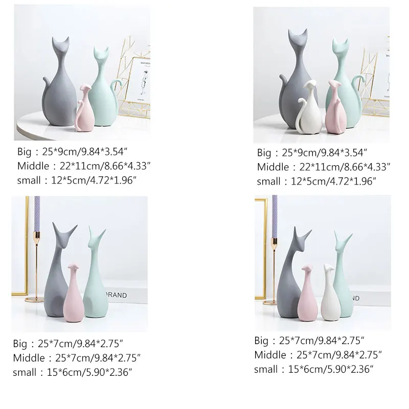 

Nordic Crafts Ceramic Tv Cabinet Figurine Miniature European Creative Home Decorations Ceramic Animal Ornaments