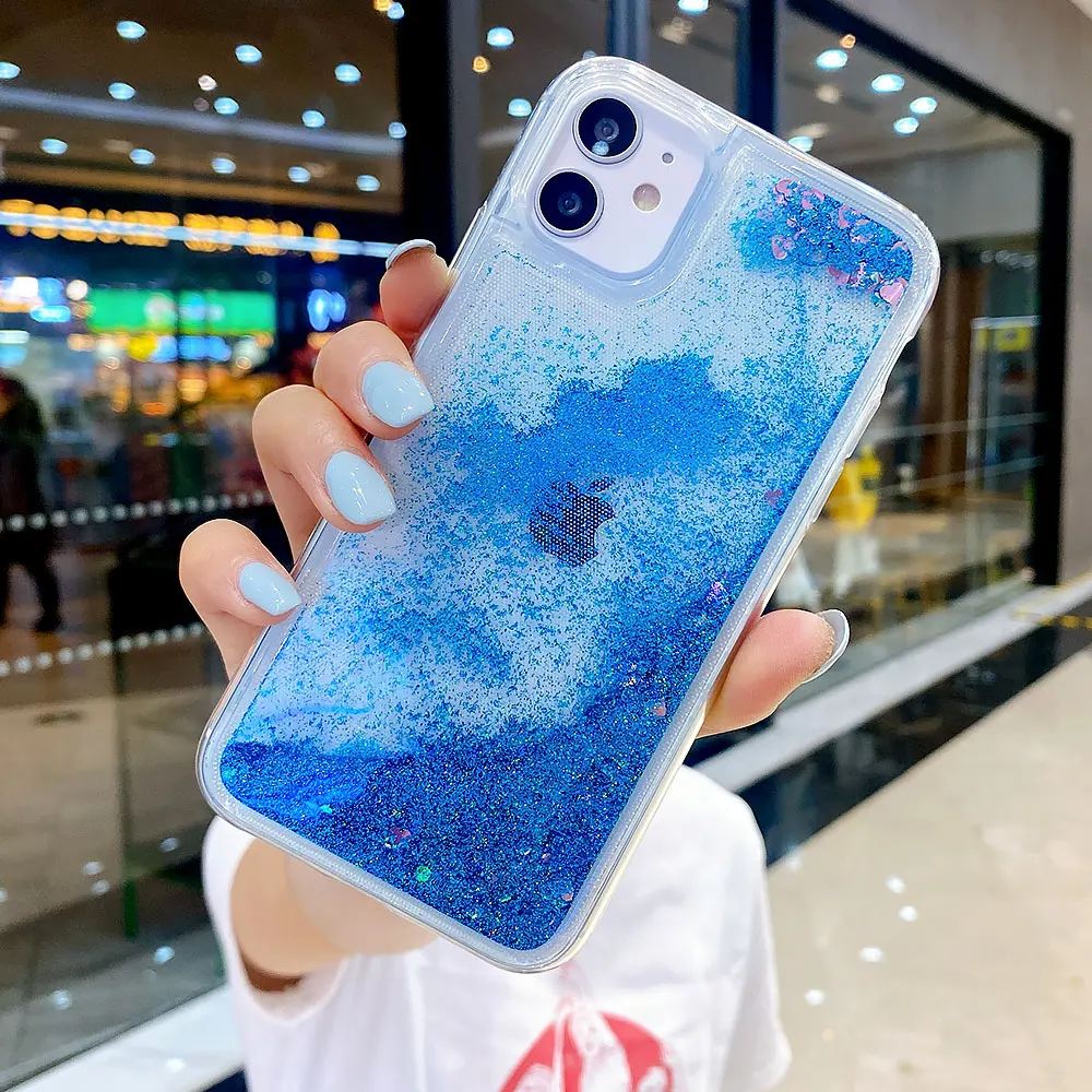Чехол для iPhone 12 11 Pro Max SE 2020 мини чехлы XR X XS 7 8 6 6S Plus чехол с жидким песком на бампер