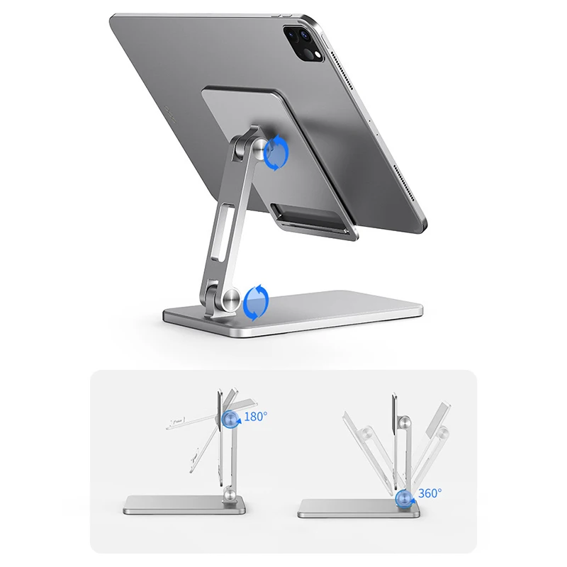 

Phone Portable Tablet Holder Stand For Universal12.9inch iPad iPhone Aluminium Adjustable Foldable Support Desktop Lazy Bracket