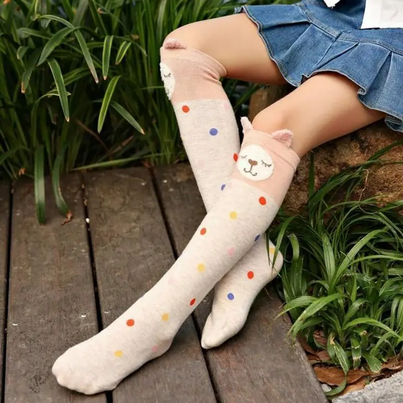 Girl Socks 6 Носки для девочек 3-12 лет, длинные гетры до колена, милые носки для мальчиков и девочек, детские носки, милые детские носки, хлопковые носки с рисунком медведя для малышей - Цвет: Girl Socks 6