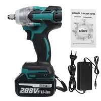 288v 12 800nm cordless electric impact wrench gun driver li ion 12 battery ac 110 240v one battery and one charge power tool