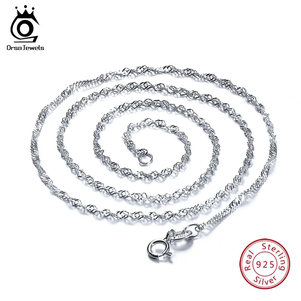 ORSA JEWELS Настоящее 925 стерлингового серебра ожерелья для женщин и мужчин звено цепи