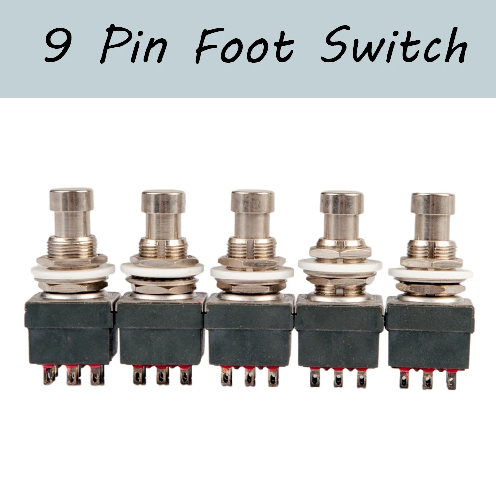 5 шт. 9 Pin 3PDT коробка педалей эффектов для гитары Stomp Foot Metal Switch True Bypass аксессуары |