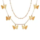 Ожерелье-чокер с многослойной бабочкой золотого цвета очаровательные Чокеры с милыми животными бабочками женское летнее ожерелье эффектные ювелирные изделия 2020