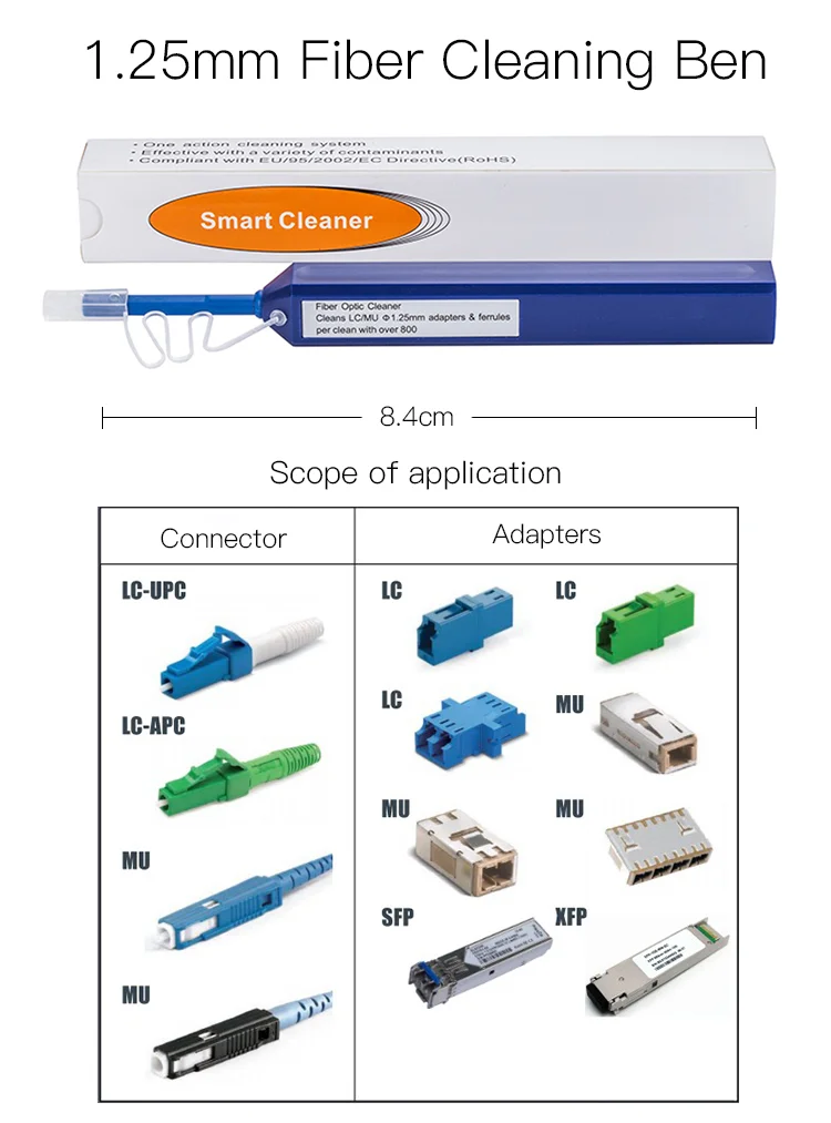 LC/SC/FC/ST One Touch Cleaning Tool 1.25mm and 2.5mm Pen 800 Fiber Optic Cleaner | Мобильные телефоны и аксессуары