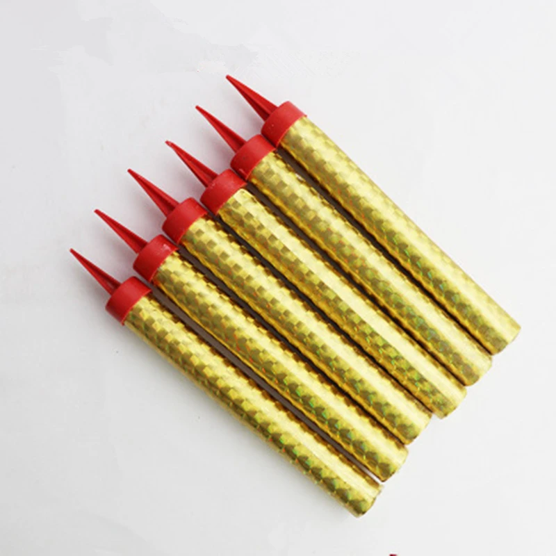 

6pcs/lot Surprise Creative Straight Barrel Golden Champagne Fireworks Magic Wand Burning Candle Cake Decoration Party Supplies
