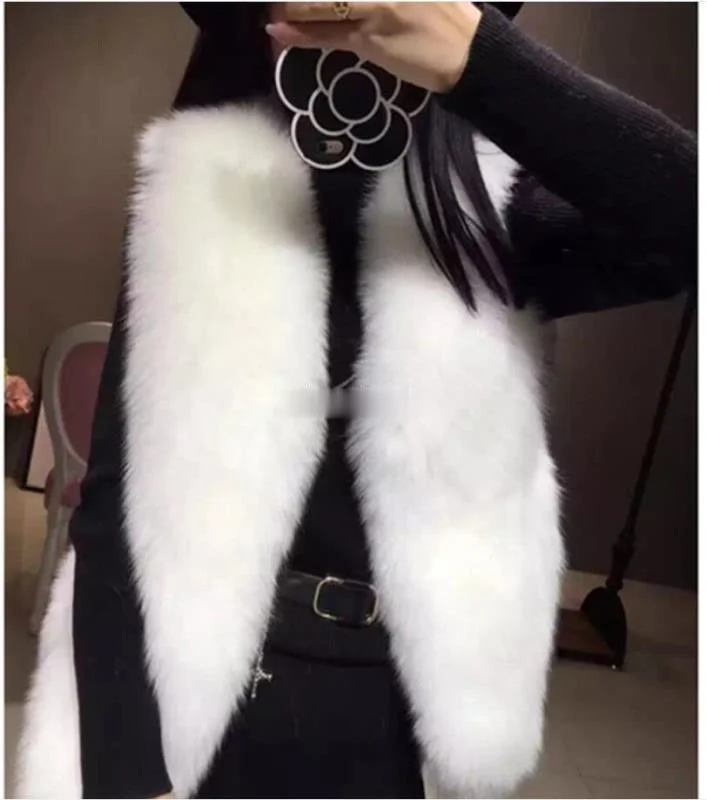 

Female Plus Sizes Faux Fur Jacket Fox Fur Coats Vest Burgundy White Black Grey Furry Teddy Coat For Autumn Winter