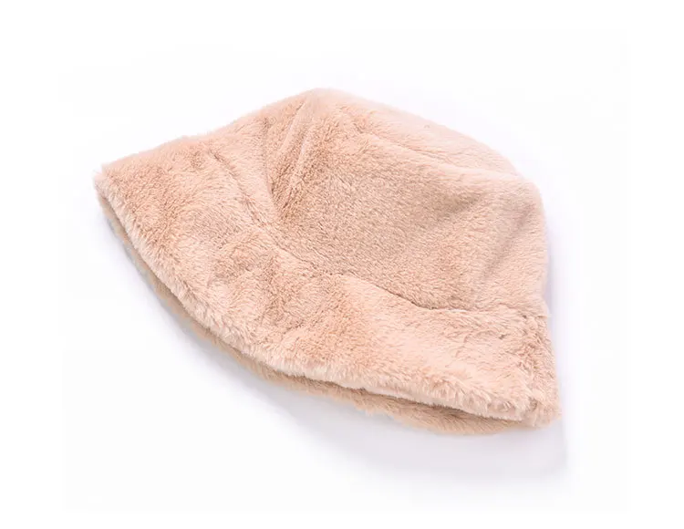 Панама из искусственного меха женская однотонная плотная мягкая теплая шапка