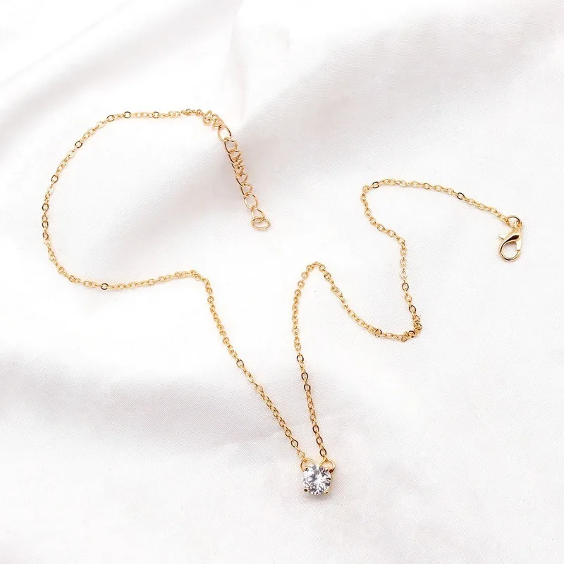 Простое индивидуальное циркониевое хрустальное ожерелье цепочка подвеска