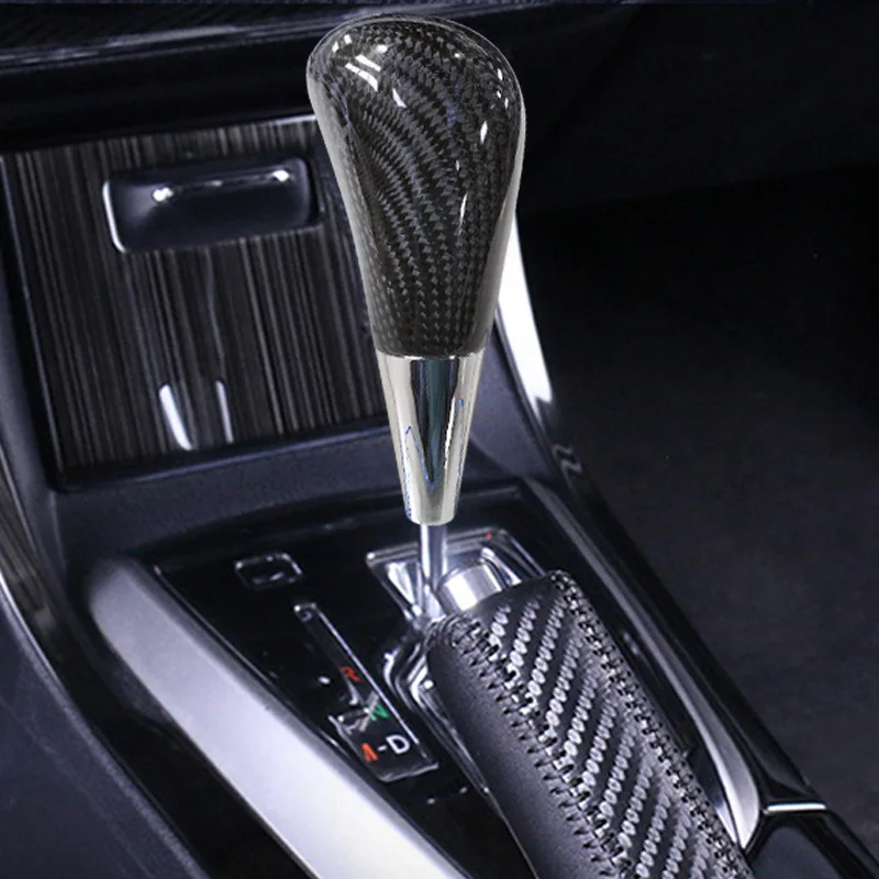 

Ручка переключения передач для Toyota Corolla YARIS VIOS CAMRY RAV4 EZ, рычаг переключения передач из углеродного волокна, автомобильные аксессуары