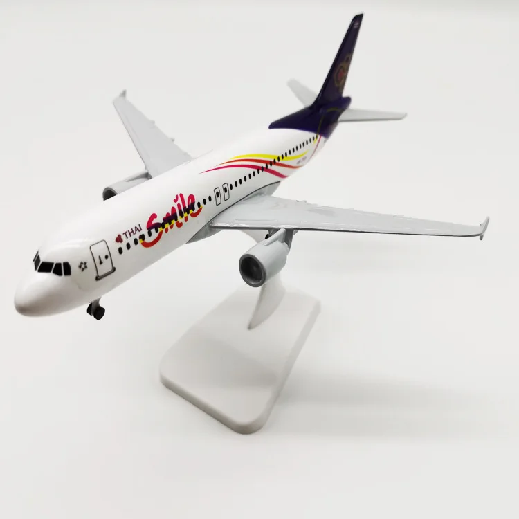 

20CM Thailand Smile Airlines Airbus A320 Airplane Model 1:200 Thailand Simulation Passenger Aircraft Alloy Static Decoration