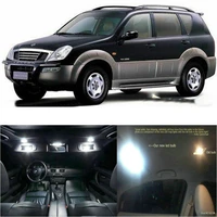 led interior car lights for ssangyong rexton 1 room dome map reading foot door lamp error free 8pc