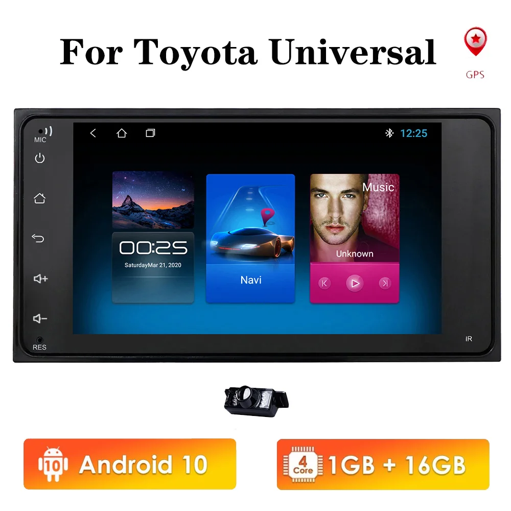 7 дюймовый Android 10 2Din мультимедийный видеоплеер Авто Стерео GPS карта для Toyota RAV4 Prado
