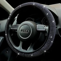 for audi all series crystal car steering wheel cover pu leather steering wheel covers auto accessories case car styling