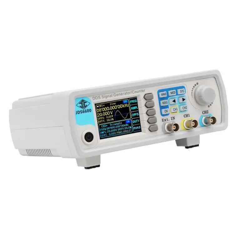 

Digital DDS Signal Generator Counter 60MHz Dual-Channel Function Arbitrary Sine Waveform Pulse Sweep Frequency Meter EU Plug