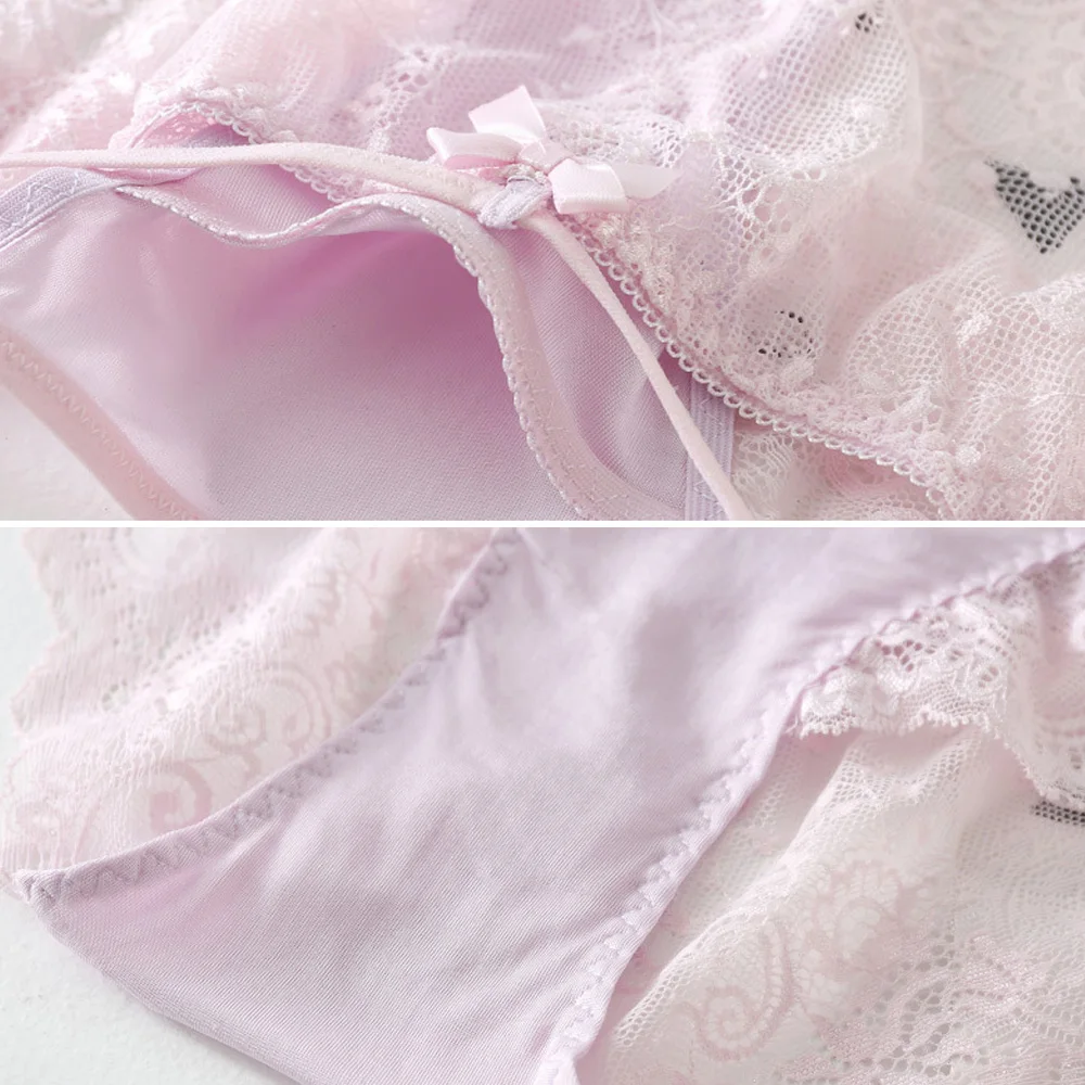 

100% Brand silk G-String thong pink thin light style girls female Panty best quality cool sexy new 2018 Super Breathable ZL371