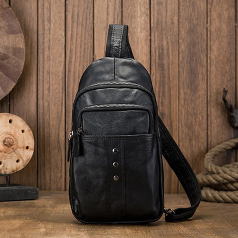 

Handmade original new men's bag shoulder bag messenger bag imported cowhide small bag men's chest bag soft leather cowhide tide