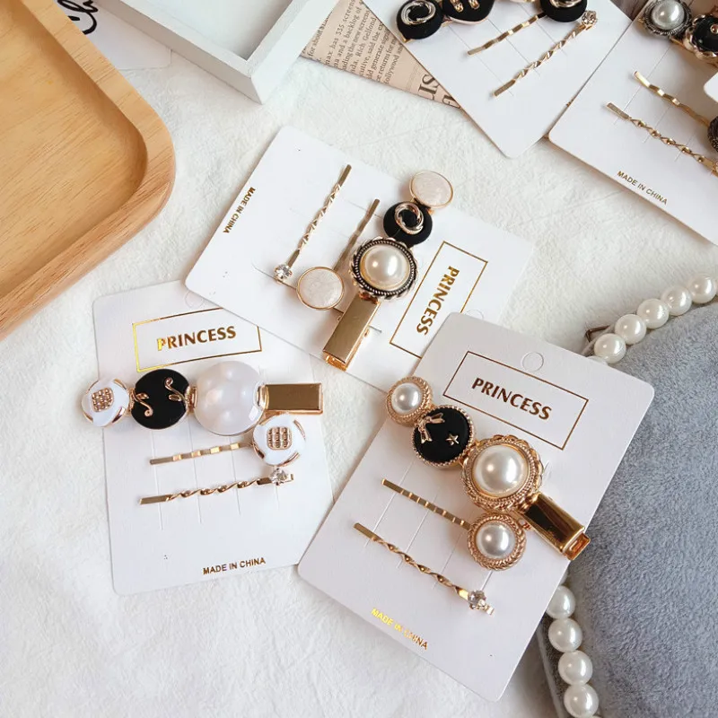 3 шт./компл. женская заколка для волос с жемчугом заколки модная кристаллами