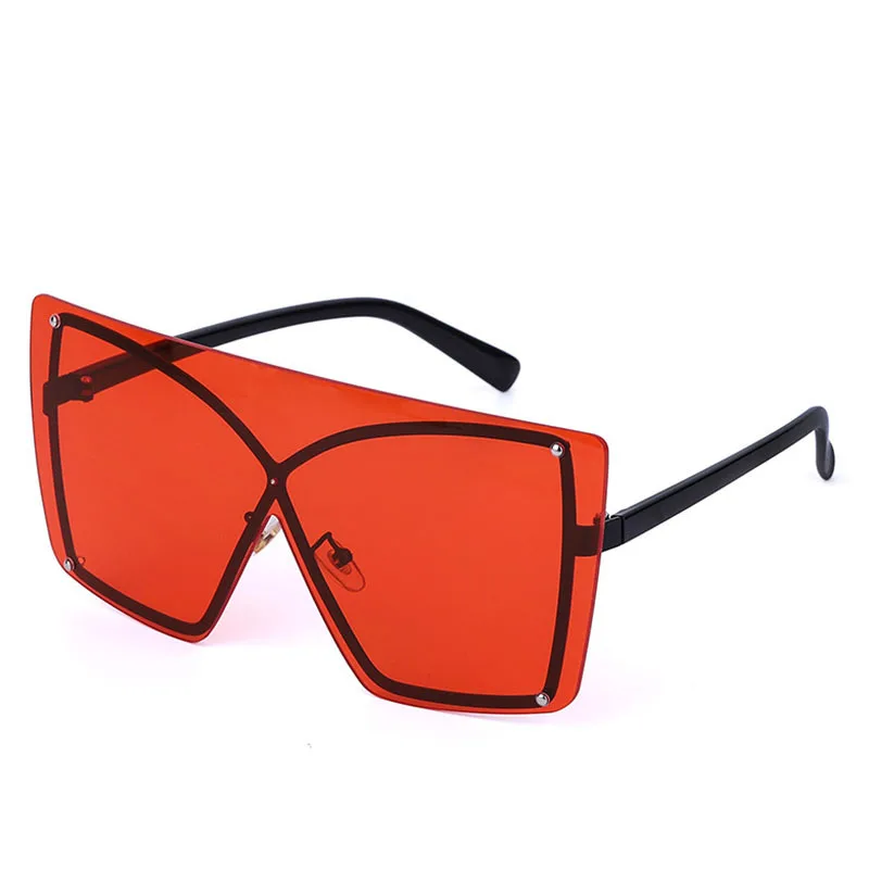 

2020 Square Oversized Siamese Sunglasses Fashion Men Women Metal Big Frames Sun Glasses Retro Gradient Eyeglasses UV400