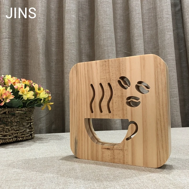 Современная Деревянная кофейная чашка светодиодный USB-светильник для кафе