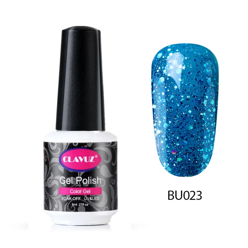 CLAVUZ 8 мл синяя серия + Платина матовое верхнее покрытие эффект Гель-лак для ногтей