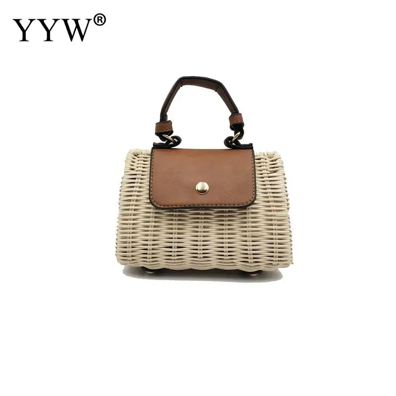 Casual Handbags Top Handle Handheld Handbags Totes Summer Women Handmade Woven Shoulder Bag New Fashion Rattan Bag 2021 New