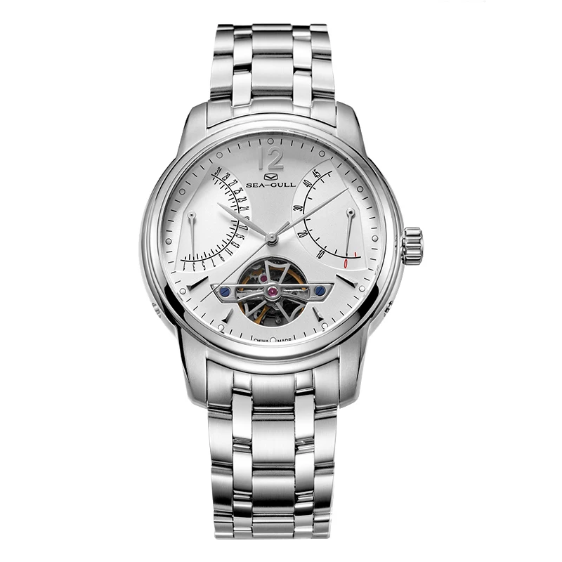 Мужские часы с Чайкой 816 426 ретро маховик Скелетон дата + дневный дисплей самовзор