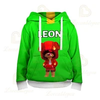 cartoon hoodie sandy tick and star shooting game 6 to 19 years kids leon jacket 3d hoodie boys girls tops children clothes