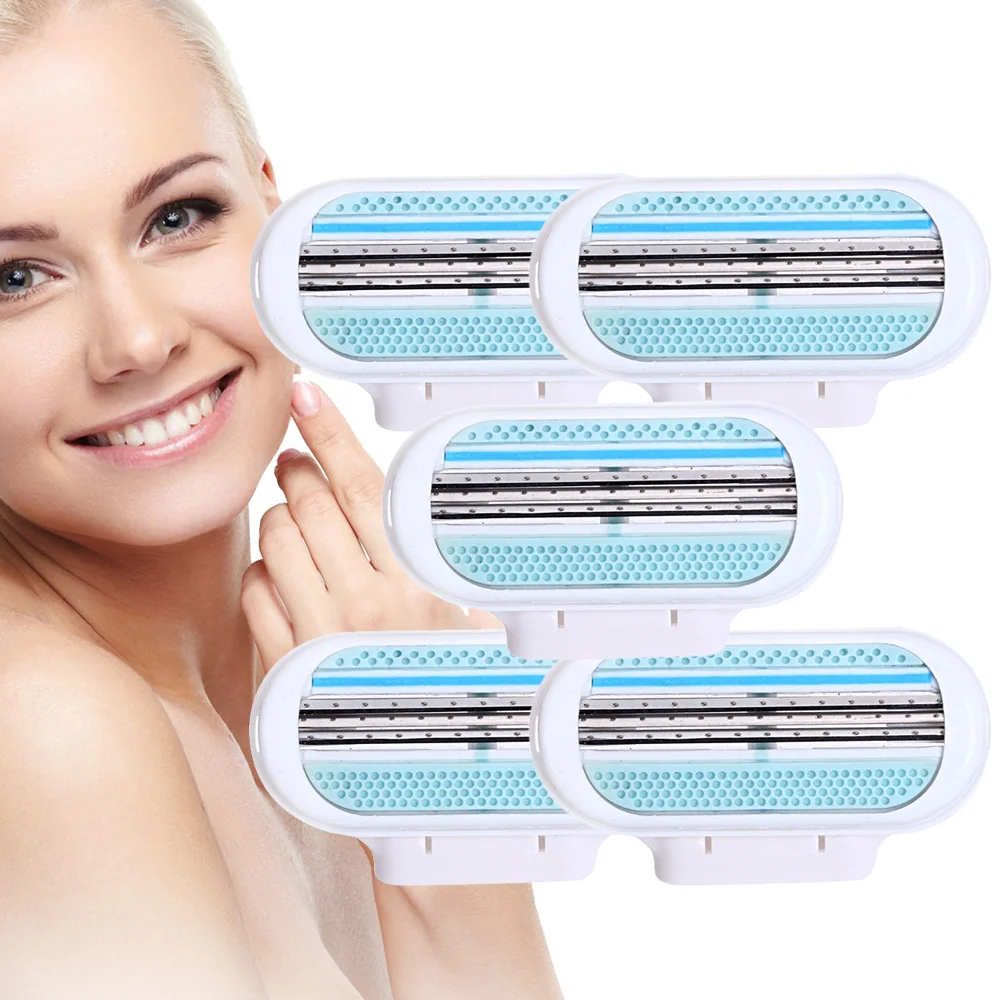 

Beauty Female Safety Shaving Razor Blades For Women 3 Layer Blade Shaver Razor Blade Replacement Head For Gillette Venus Razor