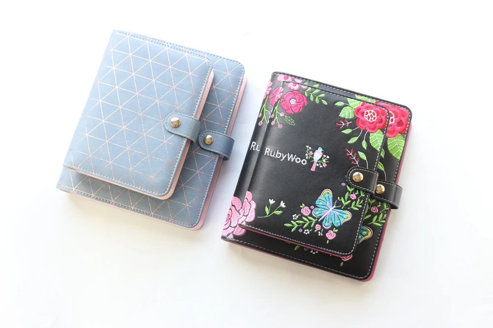 Domikee cute leather hardcover 6 rings binder planner agenda organizer office school refillable spiral notebooks stationery A5A6